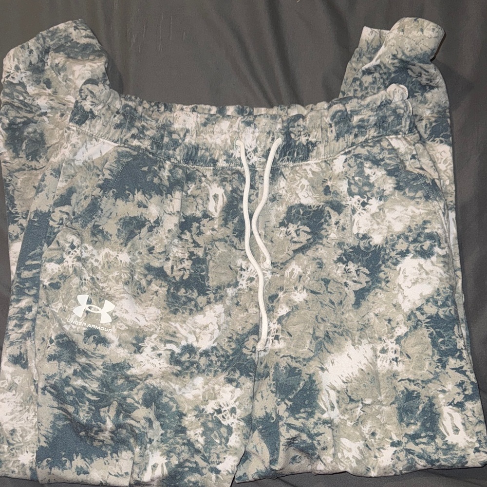Under Armour Women's Gray and Blue Tie-Dye Lounge Top
